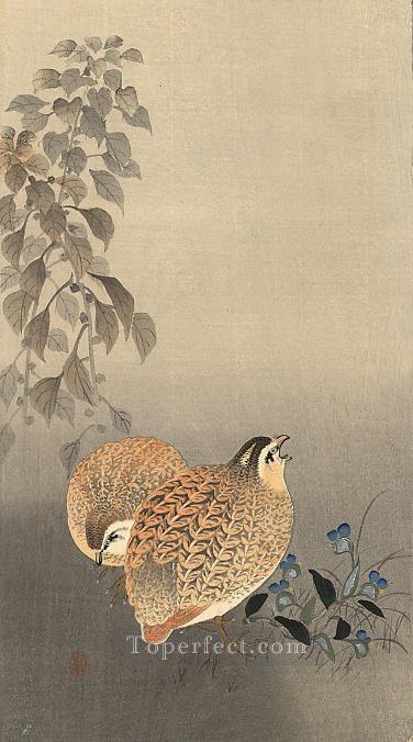 quails Ohara Koson Shin hanga Oil Paintings